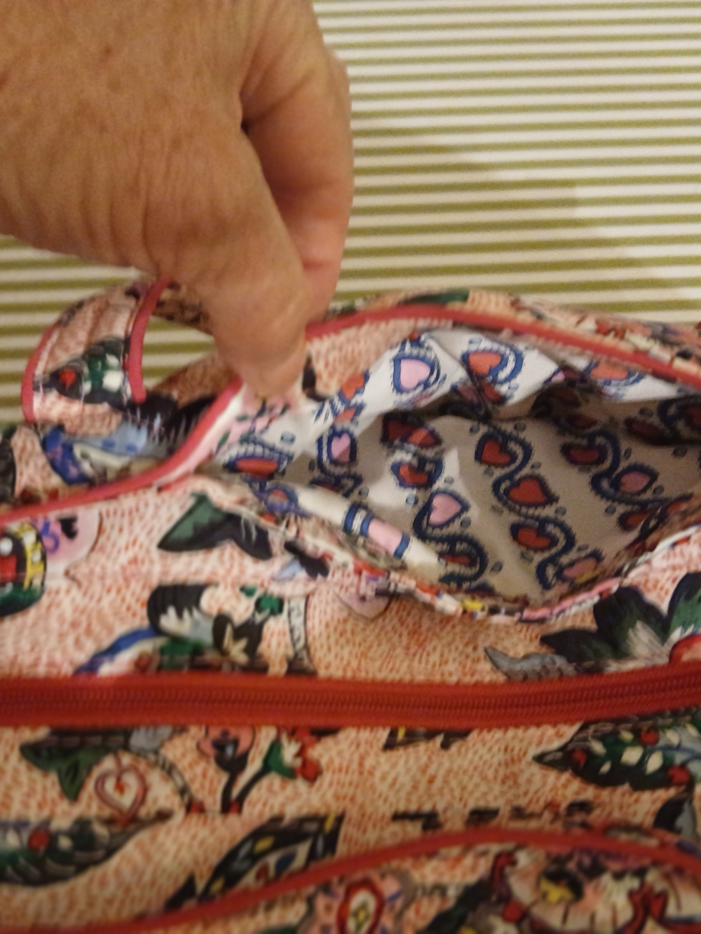 Floral Quilted Tote Bag in Peach Pink - Picture 5 of 15
